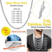 Carica l&#39;immagine nel visualizzatore di Gallery, PROSTEEL Collana Uomo Donna Catena Grano Ricambio per Argento(3 Mm) - Ilgrandebazar