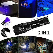 Carica l'immagine nel visualizzatore di Gallery, Torcia Tattica UV 2 in 1, a LED con 500LM, di 395 NM, 4...