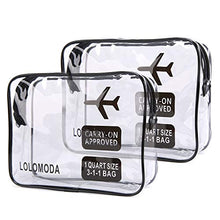 Carica l&#39;immagine nel visualizzatore di Gallery, 2Pcs Beauty Case da Viaggio, Cosmetici Trousse Trasparente, Kit Aereo Nero