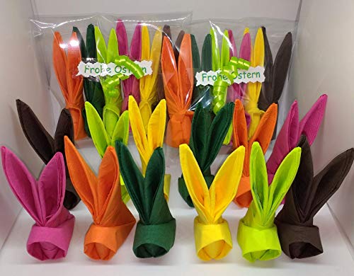 Set di 12 Tovaglioli coniglietto Pasqua gia piegati, per decorazione o... - Ilgrandebazar