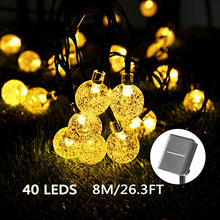 Carica l'immagine nel visualizzatore di Gallery, Catena Luminosa Solare - 40 LED 8M/26.3FT Luci Decorative Bianco Caldo