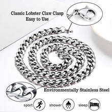 Carica l&#39;immagine nel visualizzatore di Gallery, FOCALOOK Collana da Uomo 3 6 9 12 mm Larghezza Catena Cubana Argento-12mm - Ilgrandebazar