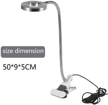 Carica l&#39;immagine nel visualizzatore di Gallery, Lampada da tavolo a LED con clip, Portatile Sopracciglio permanente Manicure Luce fredda USB Strumenti di bellezza per l&#39;uso del letto per il trucco delle unghie