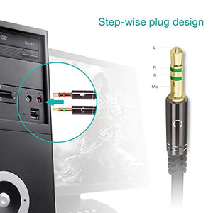 KingTop Cavo Sdoppiatore Microfono e Cuffia, Aux Stereo a 1 pezzo