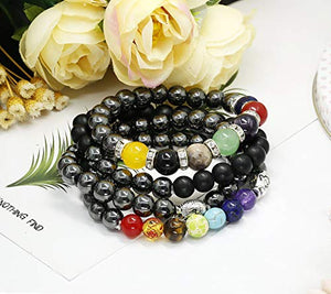 Milacolato Bracciale in Ematite Chakra da 4 Paia Terapia Magnetica di... - Ilgrandebazar