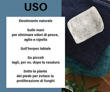 Carica l&#39;immagine nel visualizzatore di Gallery, Deodorante naturale in allume di ammonio - Pietra Grezza 1 x 160/190 gr - Ilgrandebazar