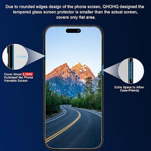 Carica l'immagine nel visualizzatore di Gallery, QHOHQ 3 Pezzi Vetro Temperato per iPhone 15 [6,1 Pollici] e 3 Pezzi Pellicola Fotocamera, Pellicola Prottetiva Anti Graffio, Durezza 9H, HD Trasparente, Senza Bolle