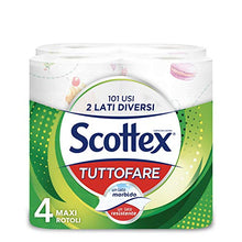 Carica l&#39;immagine nel visualizzatore di Gallery, Scottex Tuttofare, Due Lati Diversi, 4 Maxi Rotoli - Ilgrandebazar