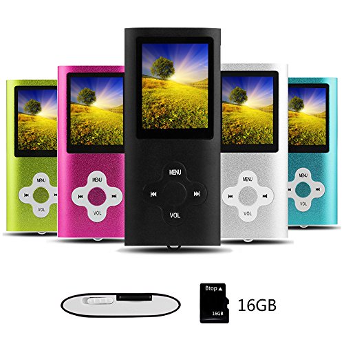 Lettore MP3 compatto e portatile Btopllc, lettore audio senza perdita Nero