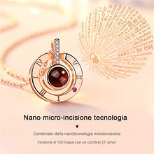 Carica l'immagine nel visualizzatore di Gallery, StillCool Proiezione Collana 100 Lingue"Love Memories" Oro Rosa