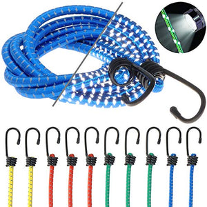 valonic corde elastiche con ganci | riflettente | set di 10 | 200% di...