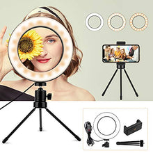 Carica l'immagine nel visualizzatore di Gallery, 6,2'' Piccola Luce Dell'anello con Treppiedi, Mini Selfie Ring 6.2''- Nero