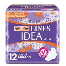 Carica l'immagine nel visualizzatore di Gallery, Lines Idea Ultra Assorbenti Giorno con Ali, Confezione da 12 Pezzi
