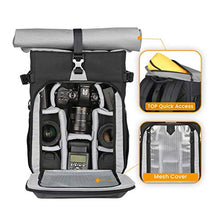 Carica l&#39;immagine nel visualizzatore di Gallery, TARION XH Zaino Fotografico Trekking PC 15&quot; Camera Reflex Grigio