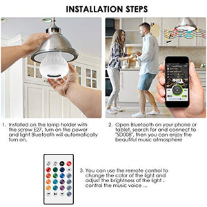 Lampadina Altoparlante, JOLVVN Luce LED Musica 2-In-1 Altoparlante