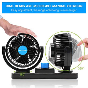 Grencareu Ventilatore 12 Volt Doppia Testa Ventola di Raffreddamento avec...