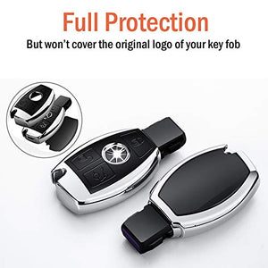 COVELL - Cover per chiave Mercedes Benz in morbido TPU di alta Argento