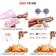 Carica l&#39;immagine nel visualizzatore di Gallery, ThermoPro TP01S Termometro da Cucina Professionale con Lettura Istantanea con Sonda Lunga, Termometro Carne Digitale per Alimenti, Latte, Dolci, Olio Frittura, Liquidi, Cibo, Barbecue, Vino e Griglia