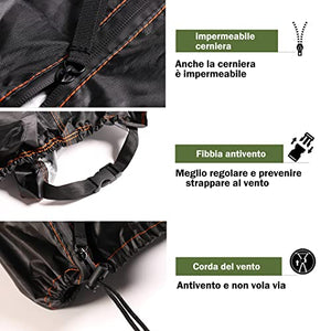 Raword Copertura per ombrellone, Tessuto Oxford 420D, Impermeabile, per ombrellone a sbalzo, Copertura con Cerniera, per ombrellone da 2,7 m a 3,4 m, in Giardino e all'aperto, Nero