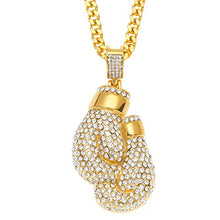Carica l&#39;immagine nel visualizzatore di Gallery, Milky Way, collana con zirconi placcata oro, guanti da boxe, unisex,... - Ilgrandebazar