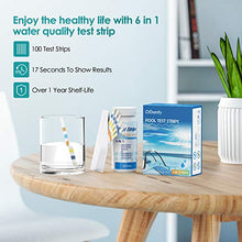 Carica l&#39;immagine nel visualizzatore di Gallery, Ehomfy Test per Acqua Piscina 6 in 1, Pool Potabile 100 Strisce, 100pcs