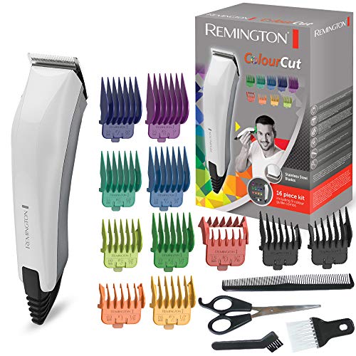 Remington HC5035 Colour Cut Tagliacapelli 11 pettinini, forbici, pettine e...