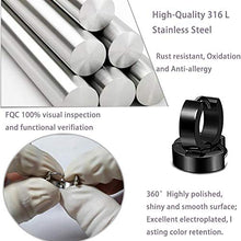 Carica l&#39;immagine nel visualizzatore di Gallery, 4 Paia di Orecchini in Acciaio Inossidabile per Uomo Donne Cerchio Nero - Ilgrandebazar