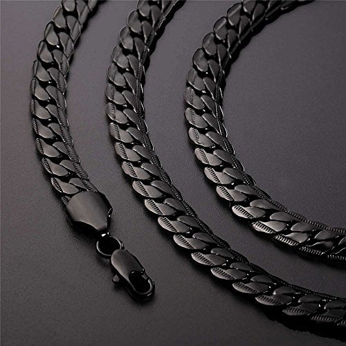 AUXHCYL Collana Uomo Donna Catena Barbazzale Cubana Hip Hop Sottile Grande Robusta Grossa Catena Cubana da 7mm, Unghezze 45 cm 60 cm AUXHCYL Collana Uomo Donna Catena Barbazzale Cubana Hip Hop Sottile Grande Robusta Grossa Catena Cubana da 7mm, Unghezze 45 cm 60 cm
