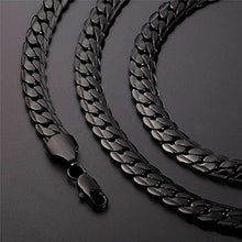 Carica l&#39;immagine nel visualizzatore di Gallery, U7 Collana Uomo a Catena Cubana Larghezza 6mm 9mm Grossa Nero(9mm) - Ilgrandebazar