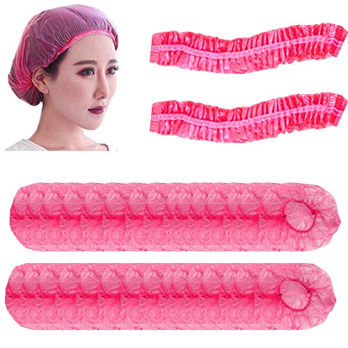 100 Pezzi Cuffie da Doccia Monouso per Cappelli Trasparenti di Plastica per... - Ilgrandebazar