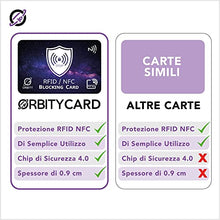 Carica l'immagine nel visualizzatore di Gallery, ORBITY Carta di Blocco con Avanzato Sistema di Protezione RFID &amp; NFC - Proteggi Carte di Credito Contactless. (OrbityCard)