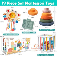 Carica l&#39;immagine nel visualizzatore di Gallery, Aliex Giochi Montessori Neonato 6 Mesi - 3 Anno, 4 in 1 Gioco | Forme Sensoriali | Cubi impilabili | Giochini Regalo Bambino e Bambina 6 9 12 Mesi 1 2 3 Anno