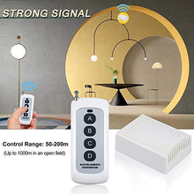 Carica l'immagine nel visualizzatore di Gallery, InduSKY DC 12V 433Mhz 4 Canali Ricevitore Relè Wireless Interruttore con...