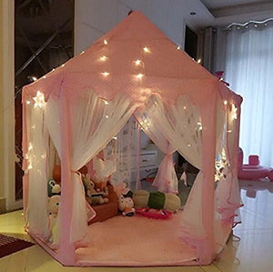 UniqueVC Castello della Principessa Play Tent con Il LED - 135 cm(Diametro)... - Ilgrandebazar