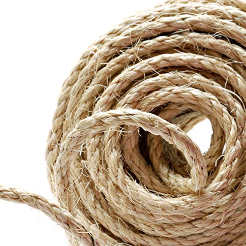 Naler 25M Corda di Canapa 6mm, 100% Iuta Naturale 4-ply Spessore Corda...