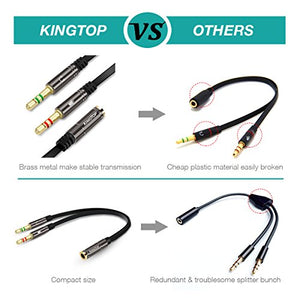 KingTop Cavo Sdoppiatore Microfono e Cuffia, Aux Stereo a 1 pezzo