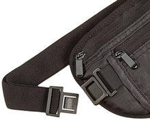 Carica l'immagine nel visualizzatore di Gallery, AmazonBasics - Portafogli a marsupio da viaggio con protezione RFID - Nero