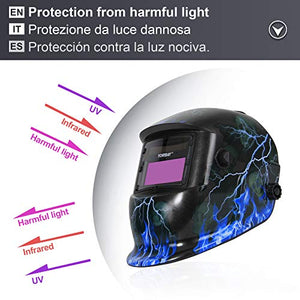 Yorbay® Casco per saldatura solare, con oscuramento Skull, Lightning - Ilgrandebazar