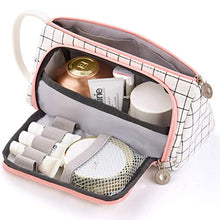 Carica l&#39;immagine nel visualizzatore di Gallery, Astuccio Portamatite Grande Capacità Trucco Borsa Portamonete Plaid Bianco