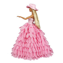 Carica l&#39;immagine nel visualizzatore di Gallery, Miunana Sera Party Abito Vestito Buddle Lungo A Scale + Cappello per Rosa - Ilgrandebazar