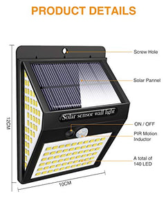 Luci solari per esterni, 140 LED, Litogo, versione 2020, esterni con...