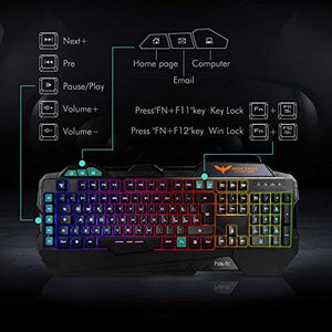 HAVIT Tastiera e Mouse da Gioco Filo Gaming e Kit Nero