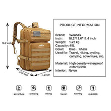 Carica l'immagine nel visualizzatore di Gallery, ZEHNHASE Zaino Tattico Militare 45L Molle Professionale Cachi