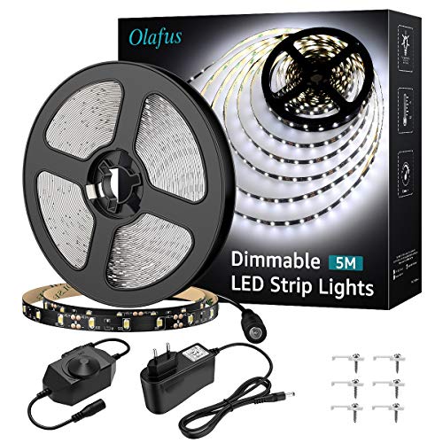 Olafus 5M Striscia LED Bianco Freddo 6000K, Nastri 5m - Ilgrandebazar