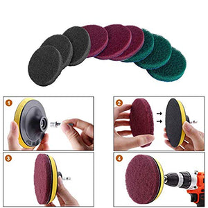JOQINEER 13 Pezzi Pagliette Abrasive per Elettrico Trapano - Pulitore 13Pcs