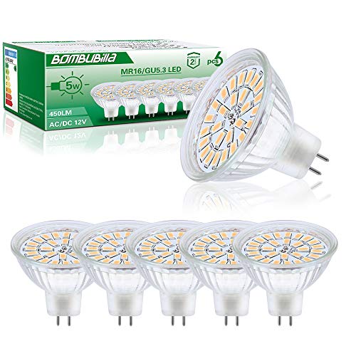 Lampadine LED GU5.3, MR16 12V 5W Lampada Equivalente a 50W Bianco Caldo