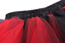 Carica l'immagine nel visualizzatore di Gallery, iMixCity Donna Retro Annata di 50 Anno Tutu Gonna Taglia unica, Nero + Rosso - Ilgrandebazar