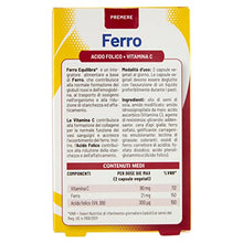 Carica l'immagine nel visualizzatore di Gallery, Equilibra Integratori Alimentari, Ferro con Acido Folico + Vitamina C, Integratore a Base di Ferro, per la Normale Funzione dei Glubuli Rossi e dell'Emoglobina, 60 Capsule Vegetali