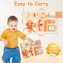 Carica l'immagine nel visualizzatore di Gallery, Joyreal Pannello Sensoriale Bambini Montessori - Busy Board Giochi Legno Montessori 1 2 3 Anni con Specchio Neonati Giocattoli Giochi Educativi Regalo per Bambini