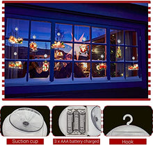 Carica l'immagine nel visualizzatore di Gallery, SIXIUDIA Luci Appese A Ventosa di Natale， Lampade di Natale LED Finestra Appeso Luci,Giardino, Interna Esterno Decorazione della Parete Ornamenti Decorativi Appesi （Sciare Babbo Natale）
